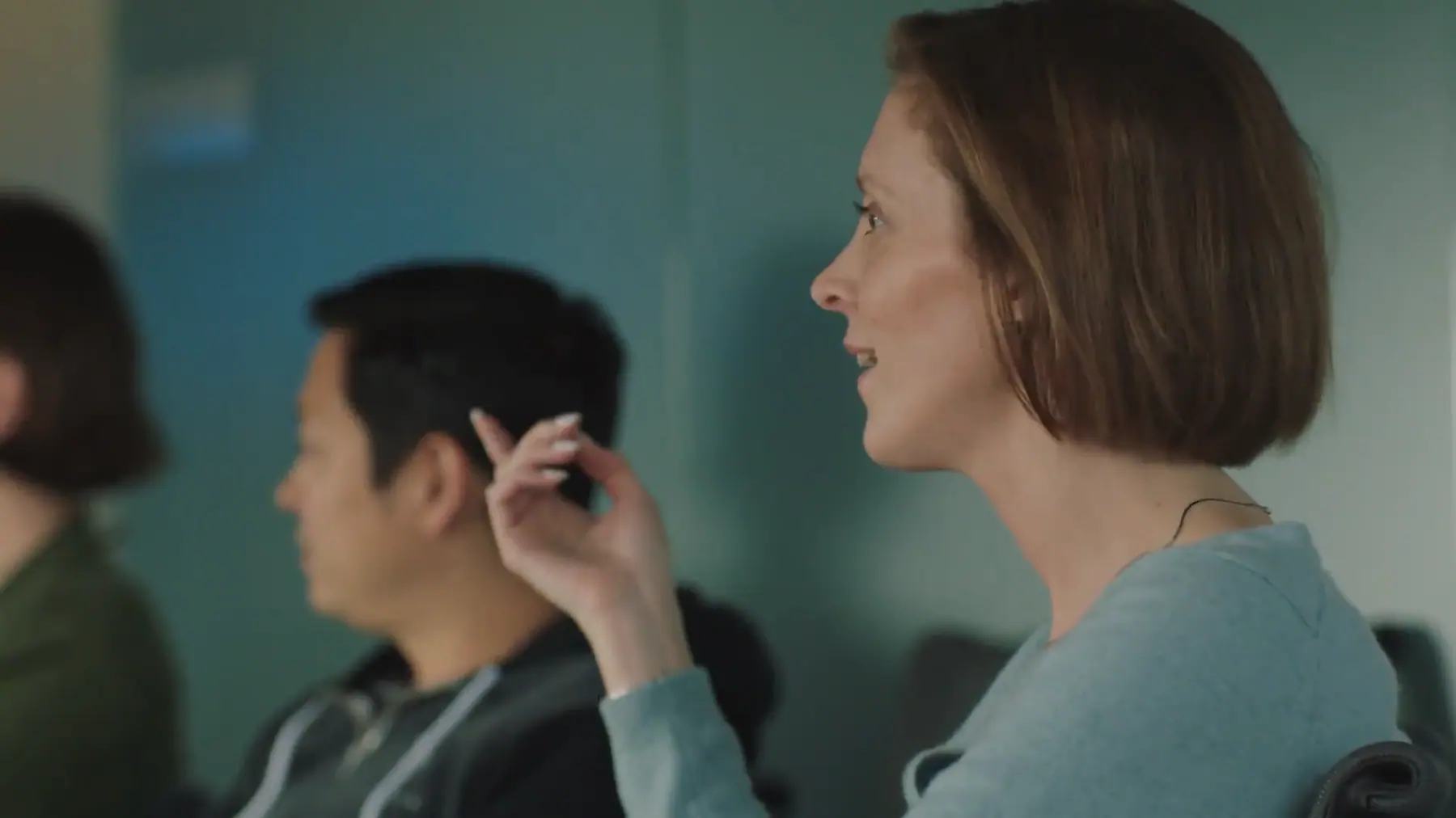 Two colleagues in conversation
